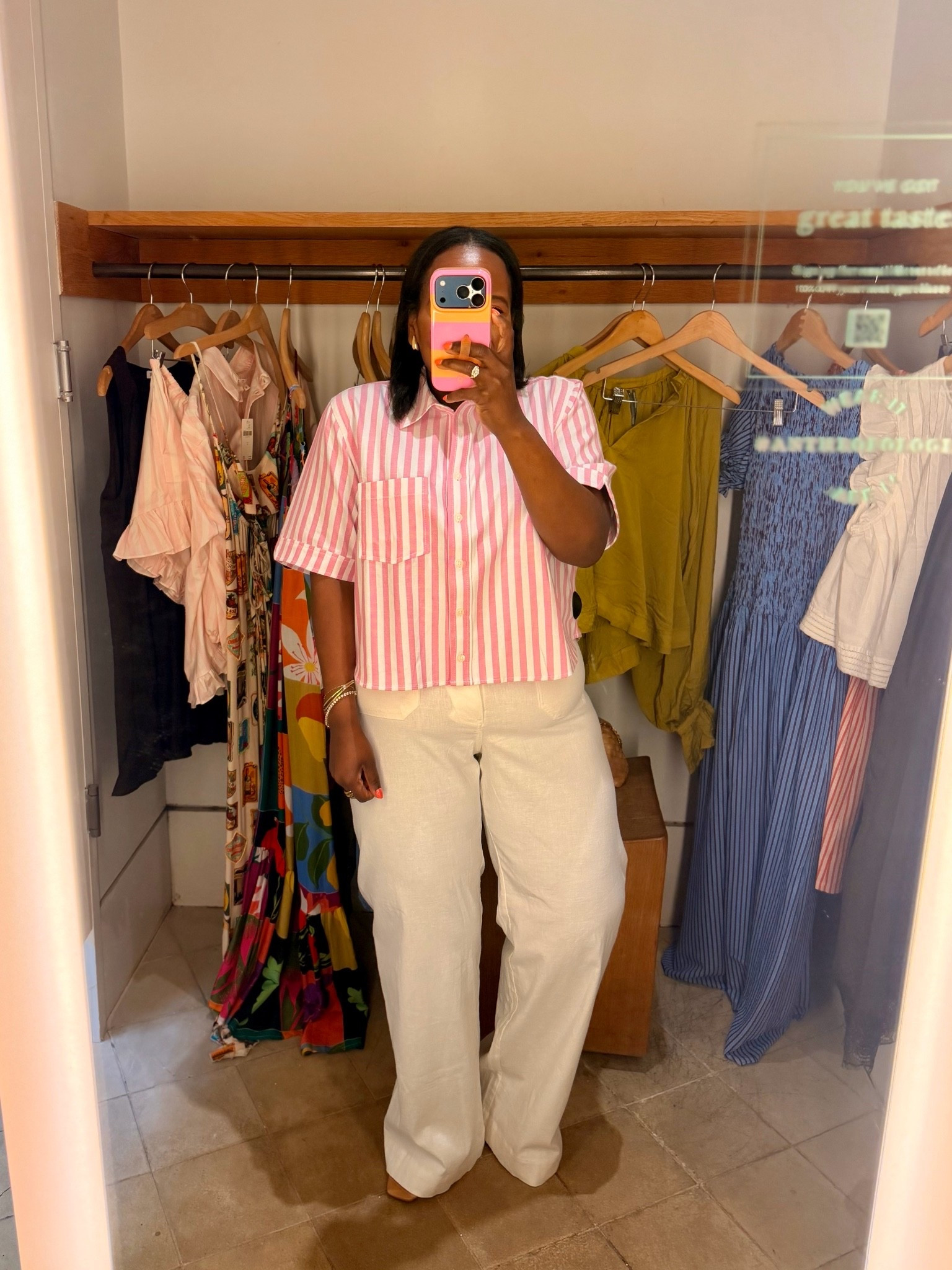 Love these white linen Colette pants paired with this cropped pink and white striped blouse from @Anthropologie 💖💖💖

#LTKgrwm #LTKMidsize #LTKPetite
