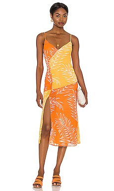 Camila Coelho Vivienne Midi Dress in Yellow & Orange from Revolve.com | Revolve Clothing (Global)