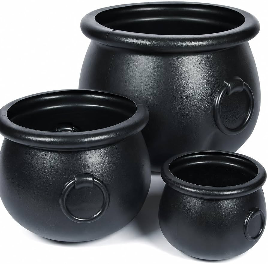 Fun Express Plastic Cauldron, Black, 3 Piece Set | Amazon (US)