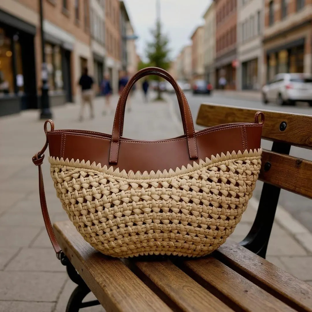 Retro Artistic Grass-Woven Shoulder Tote, Versatile Casual Fashion Handbag | Etsy (US)