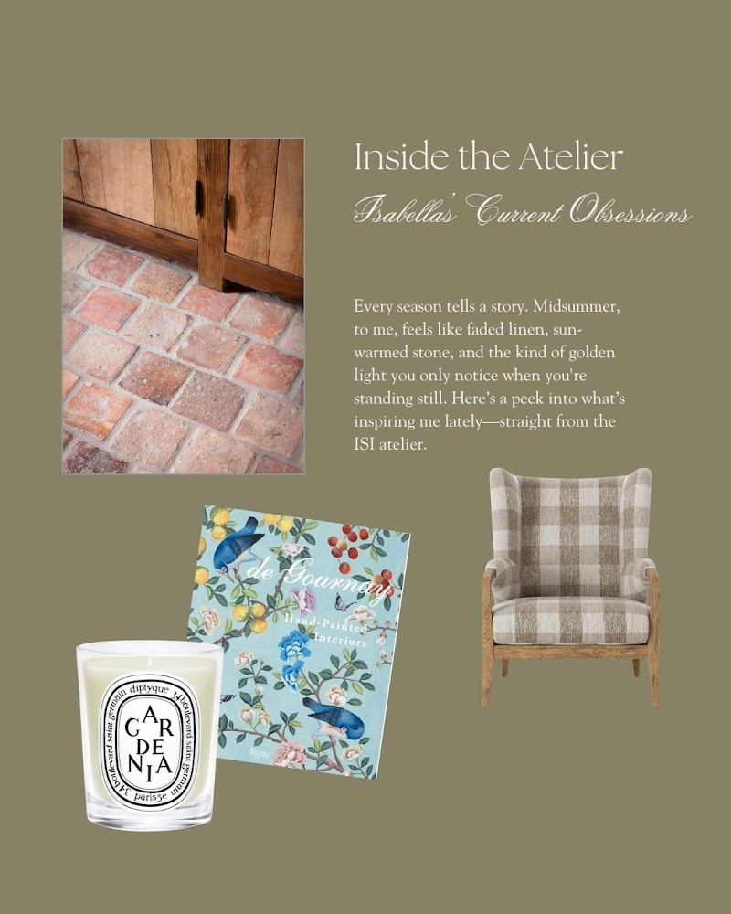 Inside the Atelier🕊️ Isabella’s Current Obsessions

A design book on my desk: de Gournay Hand Painted Interiors

A furniture piece I'm dying to use: Sedoni Lounge Chair

A scent that reminds me of summer: Diptique Gardenia Candle

#LTKFindsUnder50 #LTKHome