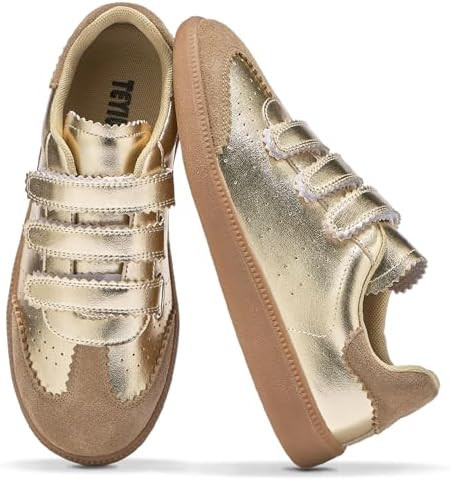 Sneakers for Women Lightweight Tennis Shoes Fashion Vegan Leather Hook & Loop Sneakers Non-Slip W... | Amazon (US)