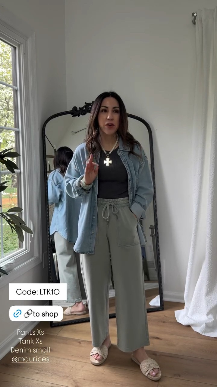 Code LTK10. Pants XS. Tank XS. Denim button-down shirt small. Maurice’s, Maurices

#LTKPetite #LTKOver40 #LTKSaleAlert