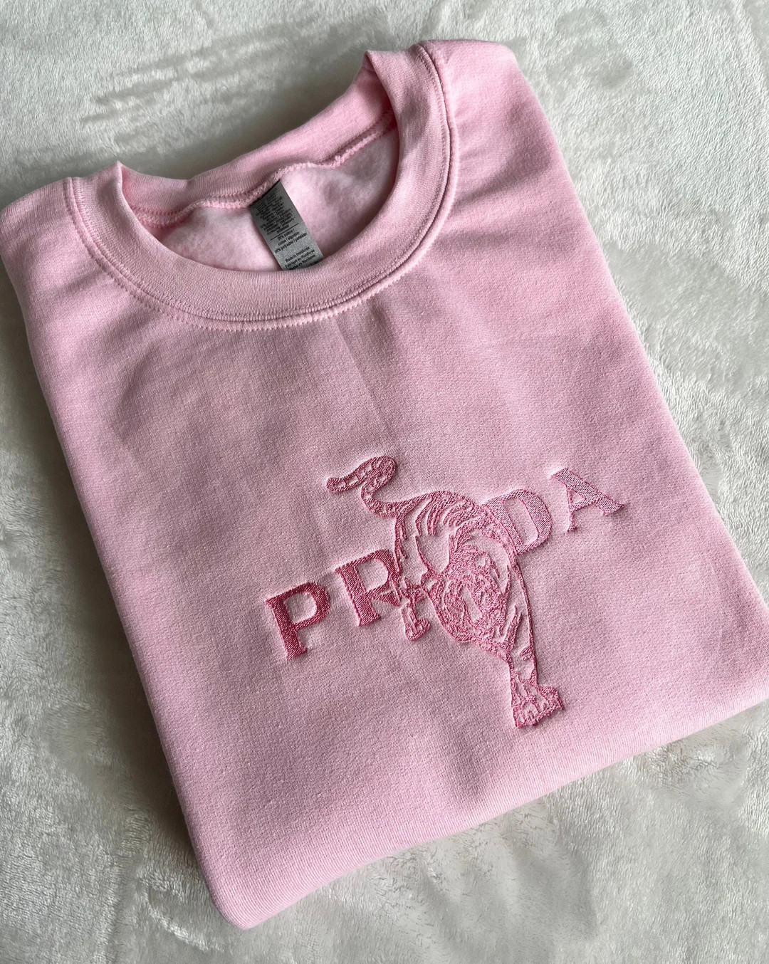 Tiger Embroidery Cute Designer Sweatshirt Cotton T Shirt - Etsy | Etsy (US)