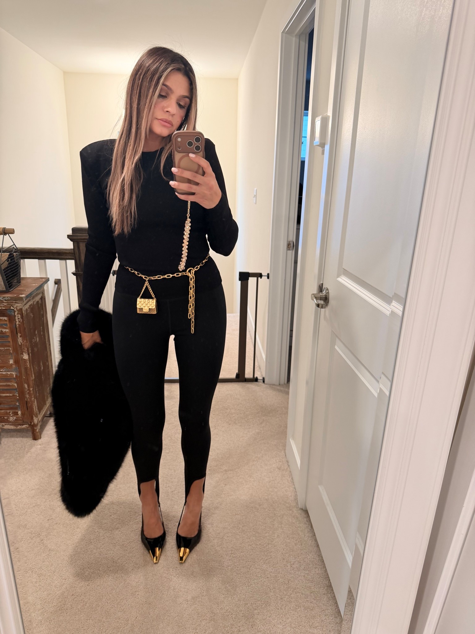 Shoulder pads , stirrup leggings, and the right accessories make this outfit 

#LTKgrwm #LTKValentine #LTKootd