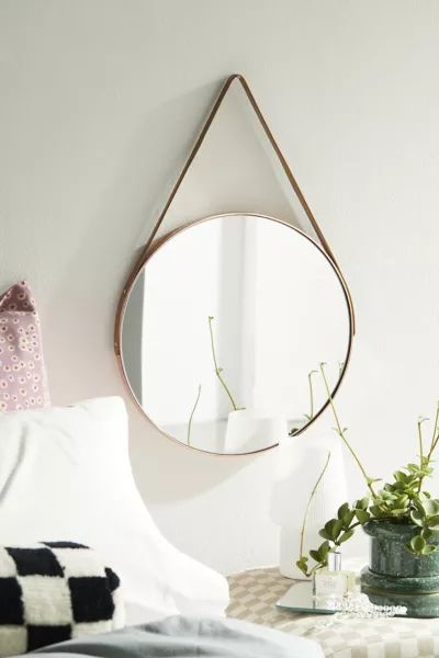 Carson Leather Strap Mirror in Copper at Urban Outfitters | Urban Outfitters (US and RoW)