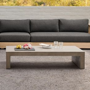 Concrete Waterfall Rectangle Coffee Table (60") | West Elm (US)