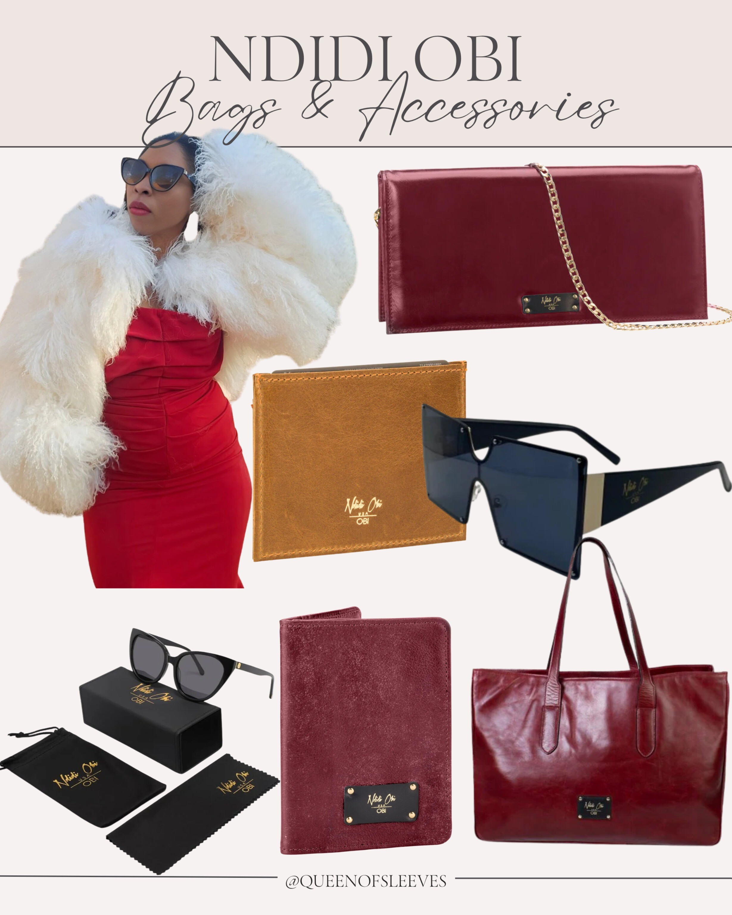 Statement accessories that instantly elevate any look. These Ndidi Obi bags and accessories are timeless, bold, and beautifully crafted, perfect for adding a polished, luxe finish to both everyday outfits and special occasions.Ndidi Obi bags / luxury handbags / statement accessories / leather clutch bag / leather tote bag / designer handbags / black-owned accessories / elevated everyday bag / classic leather accessories / chic sunglasses / fashion accessories for women / timeless handbag styles / luxury fashion finds / statement bag collection

#LTKootd #LTKOver40 #LTKMidsize