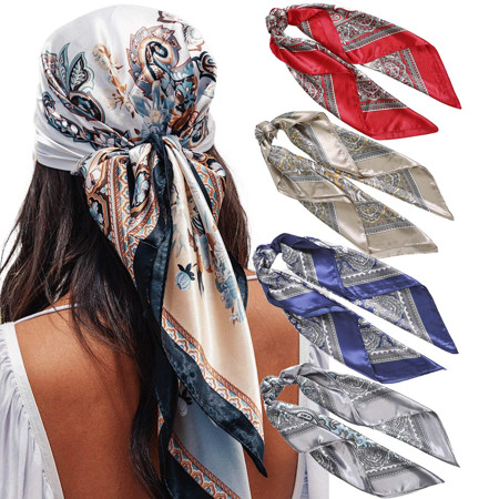 35” Satin Large Square Head Scarves - 4PCS Silk Like Neck Scarf Hair Sleeping Wraps Lightweight Sati | Walmart (US)
