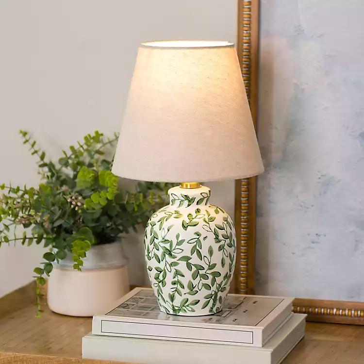Green Floral Ceramic Table Lamp | Kirklands