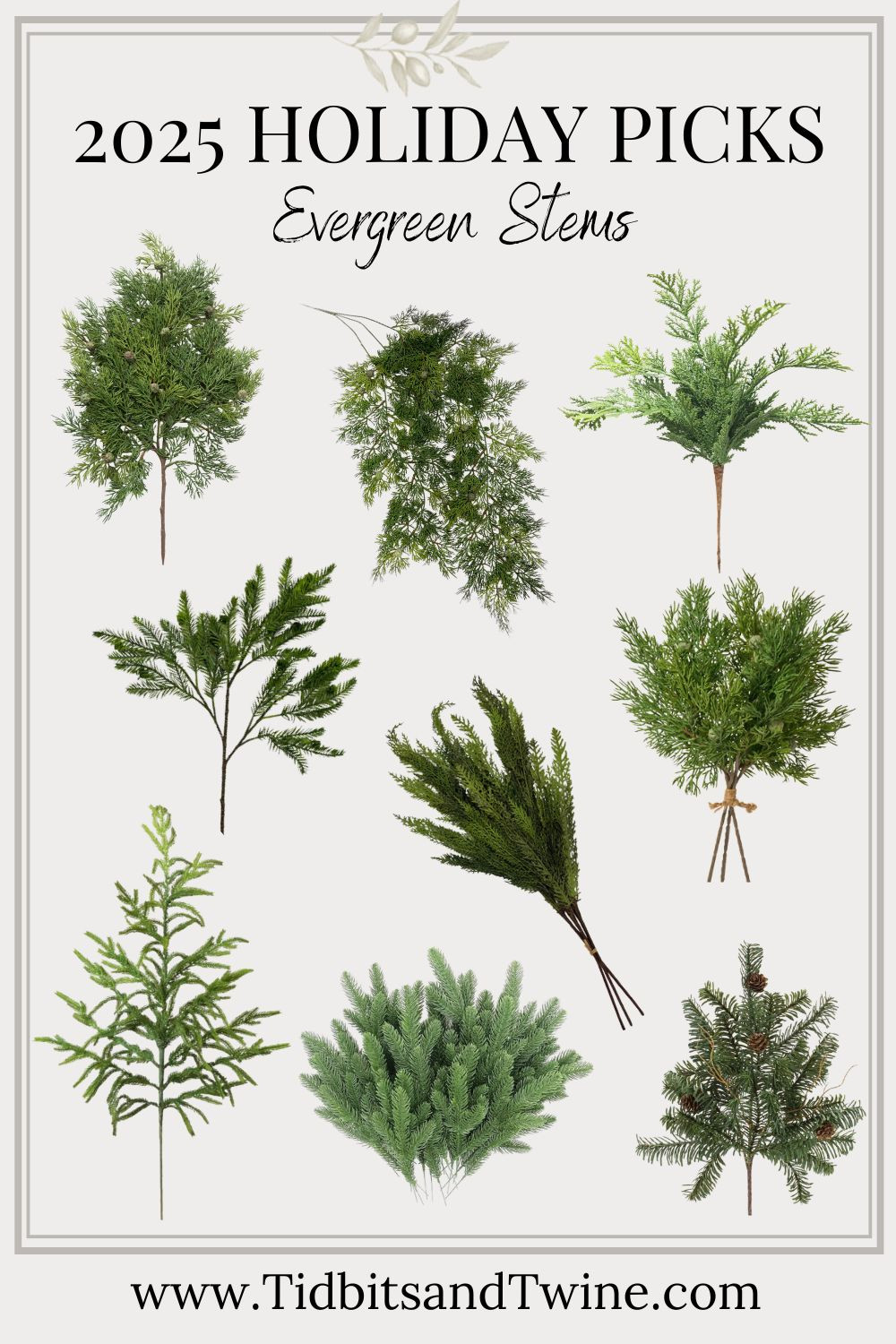 Realistic evergreen stems that look freshly cut — perfect for filling vases, wreaths, garlands, or mantels. These 2025 faux picks add instant texture and life to your holiday greenery (without the mess).

#holidaystems #evergreenstems #fauxgreens #holidaygreenery #christmasgreenery #fauxstems #holidaydecor #christmasdecor #seasonaldecor #manteldecor #wreathdecor #christmasstyling #holidayflorals #homedecor #realisticstems #vintagechristmas #classicchristmas #tidbitsandtwine #christmasinspo #collectedhome #oldworlddecor #timelessdecor #europeanchristmas 

 #LTKSeasonal #LTKHome #LTKStyleTip