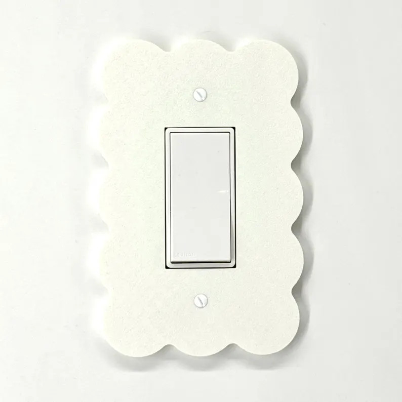 Pastel Pink Scalloped Light Switch Cover Double Rocker Plate | Custom Nursery Wall Plate | Baby G... | Etsy (US)