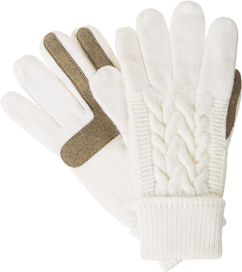 isotoner Women's Cable Knit Gloves with Touchscreen Palm Patches | Amazon (US)