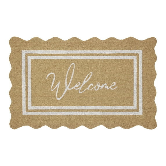 My Texas House Welcome Natural Scalloped Edge and Border Outdoor Coir Doormat, 30" x 48" | Walmart (US)