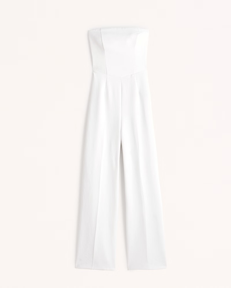 Strapless Premium Crepe Jumpsuit | Abercrombie & Fitch (US)