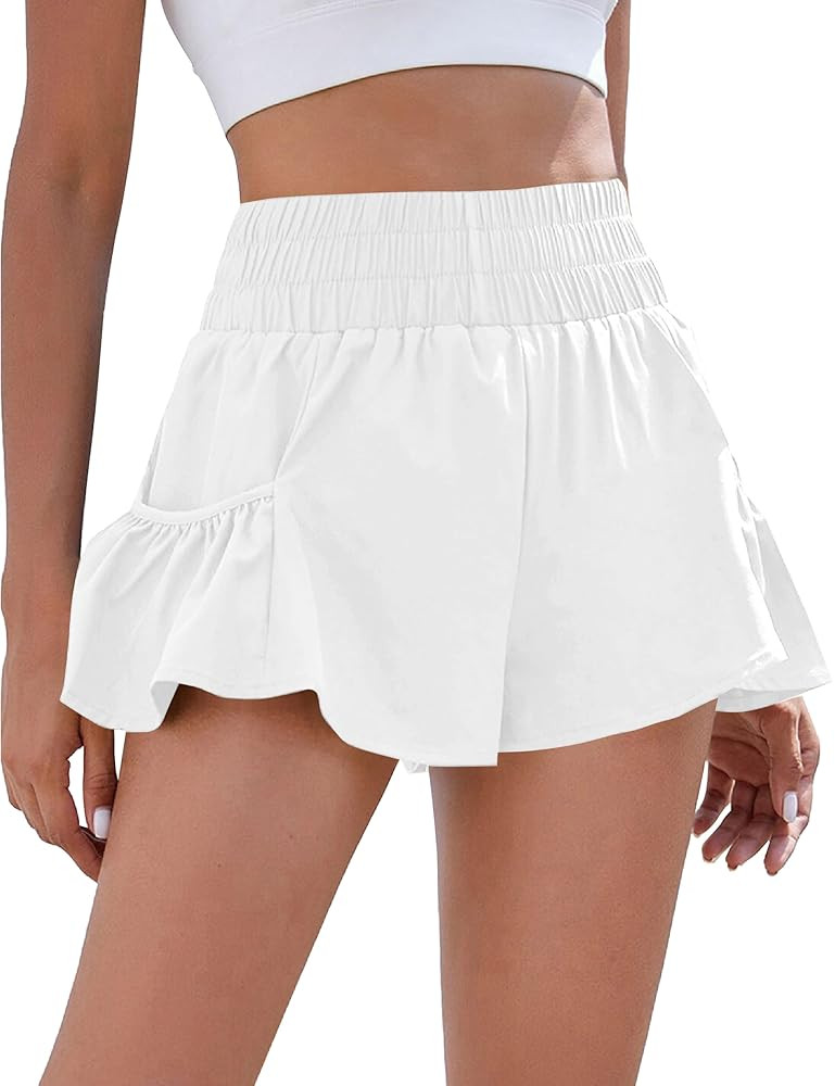 Daron Women's Athletic Shorts High Waisted Running Shorts Sporty Short Gym Elastic Workout Shorts... | Amazon (US)