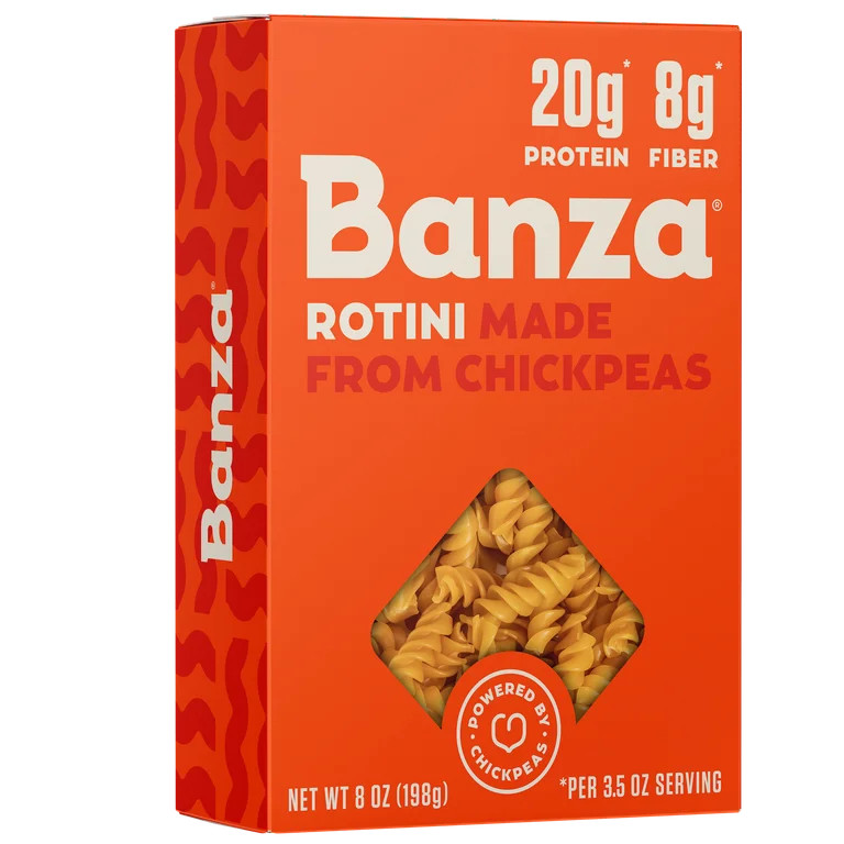 Banza Rotini Pasta - Gluten Free, High Protein, and Lower Carb Shelf-Stable Pasta, 8oz | Walmart (US)