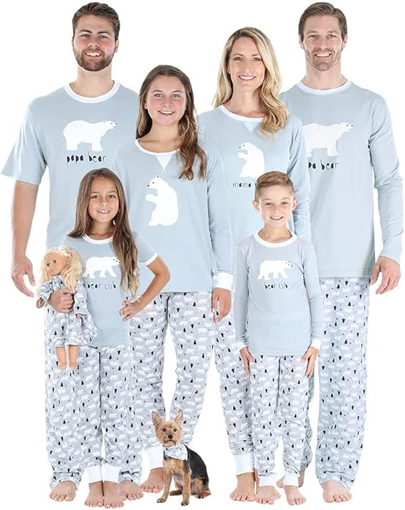 Sleepyheads Lightweight Knit Family Matching Pajama PJ Sets, Grey Polar Bear, Medium, Women's (St... | Amazon (US)
