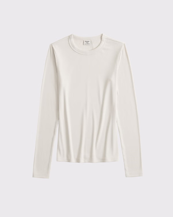 Women's Long-Sleeve Powdered Rib Tee | Women's New Arrivals | Abercrombie.com | Abercrombie & Fitch (US)