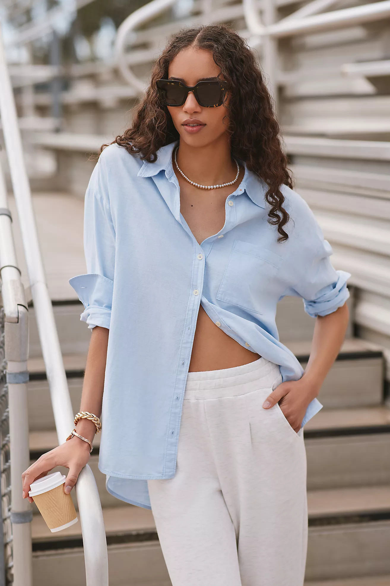 The Bennet Buttondown Shirt by Maeve: Linen Edition | Anthropologie (US)