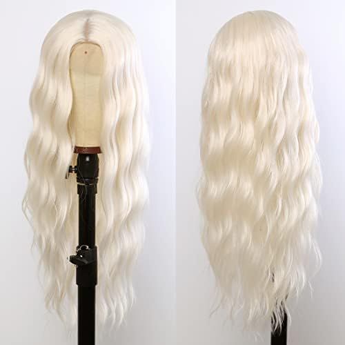 Amazon.com : Blonde Wig, Giannay Platinum Blonde Wig Curly Wig Long White Loose Wave Wigs for Whi... | Amazon (US)