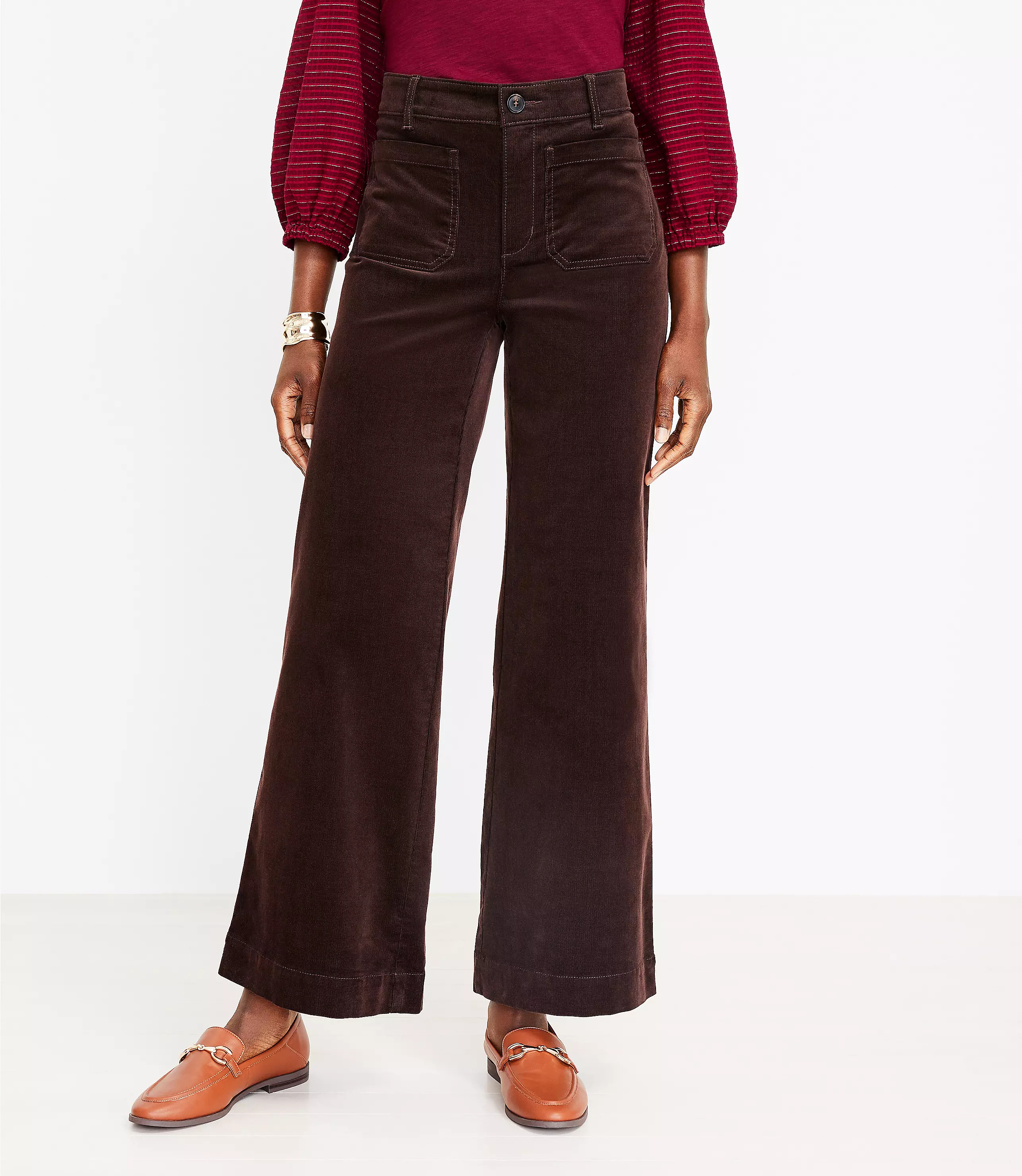 Palmer Wide Leg Pants in Corduroy | LOFT