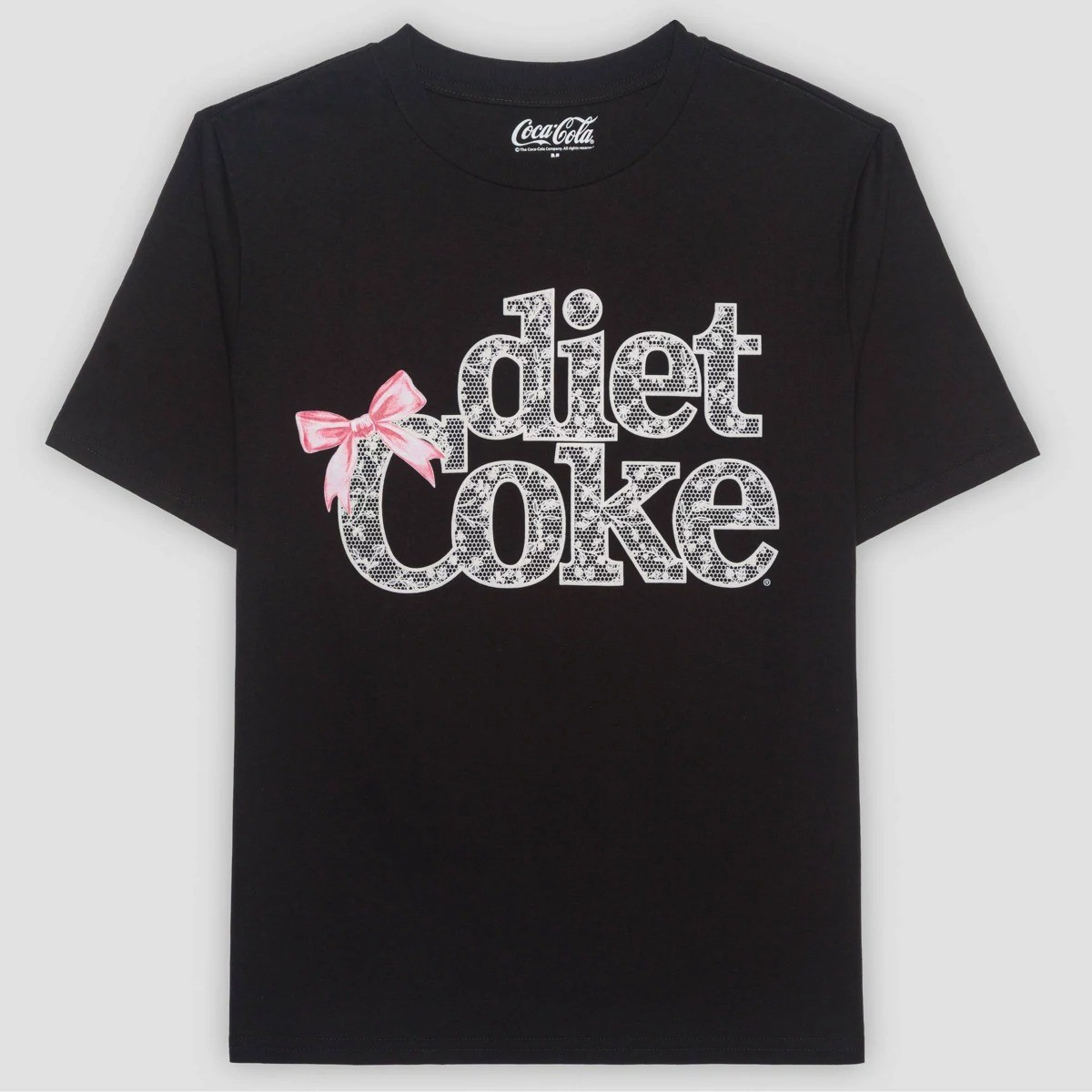 Women's Diet Coke Bow Short Sleeve Graphic T-Shirt - Black 

