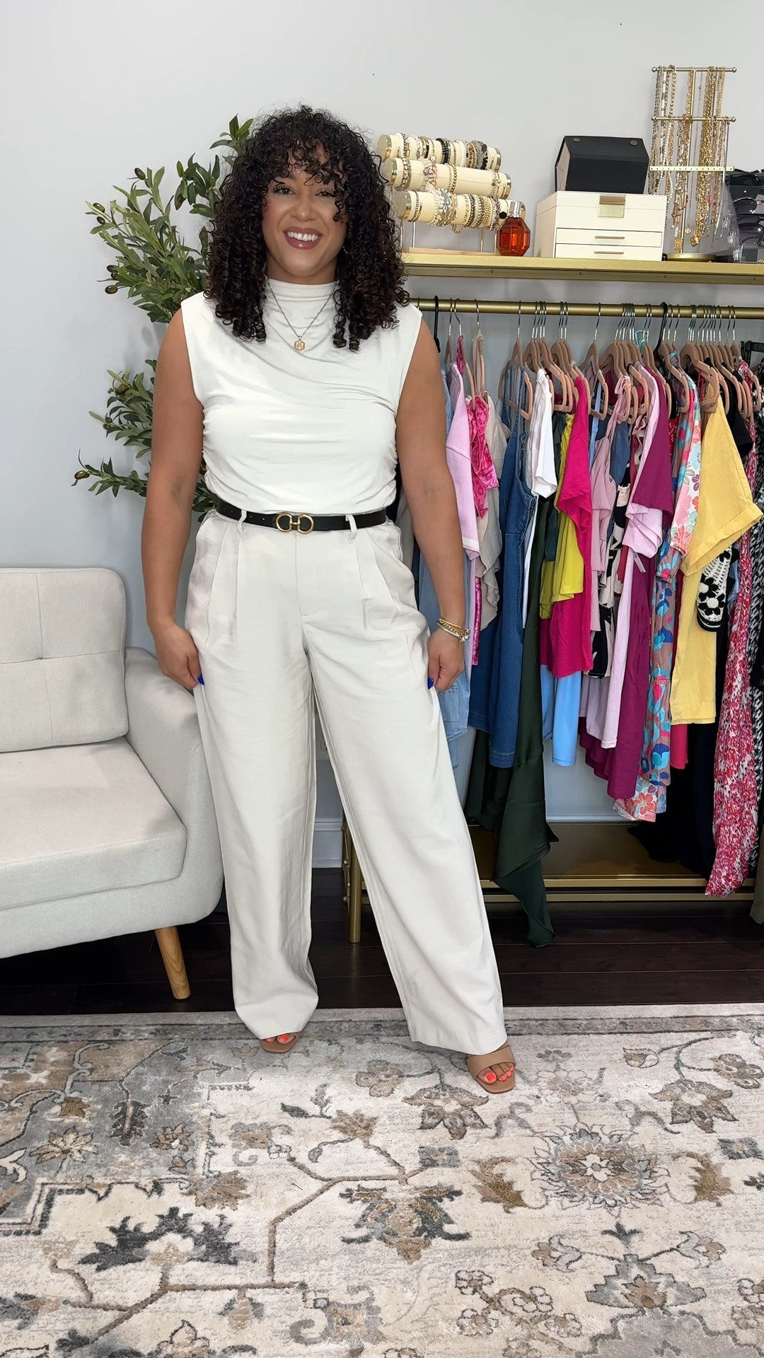 Target trousers great for church the office or even every day wear. Size 10 in the first pair, size 10 in the 2nd but my normal size 12 would have fit better, and size 10 in the last pair first and last have elastic backs. Size large in both tops the belt is reversible    #target #targetstyle #targetworkwear #officestyle #trousers 