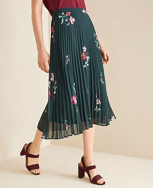 Floral Micro Pleat Skirt | Ann Taylor | Ann Taylor (US)