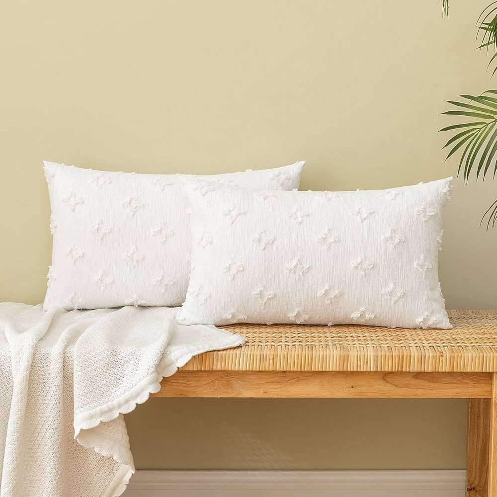 EMEMA Decorative Throw Pillow Covers Rhombic Jacquard Pillowcase Cushion Case Rectangle for Couch... | Amazon (US)