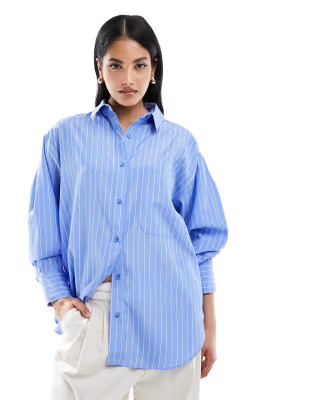 ASOS DESIGN oxford shirt in blue stripe | ASOS (Global)