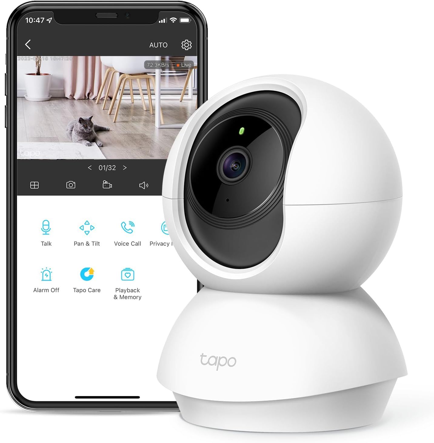 TP-Link Tapo Pan/Tilt Security Camera for Baby Monitor, Pet Camera w/Motion Detection, 1080P, 2-W... | Amazon (US)