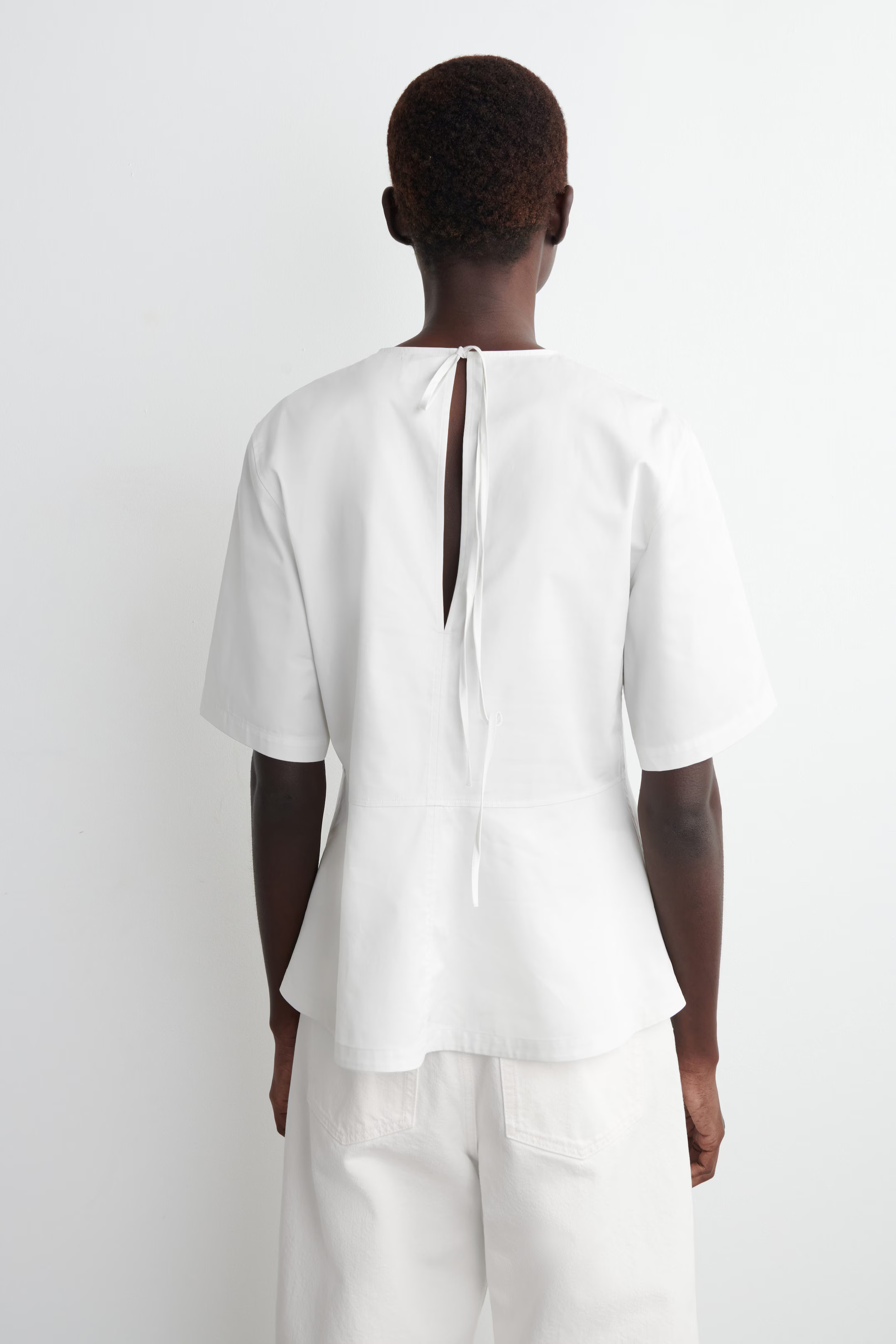 COTTON PEPLUM TOP - WHITE | COS | COS UK