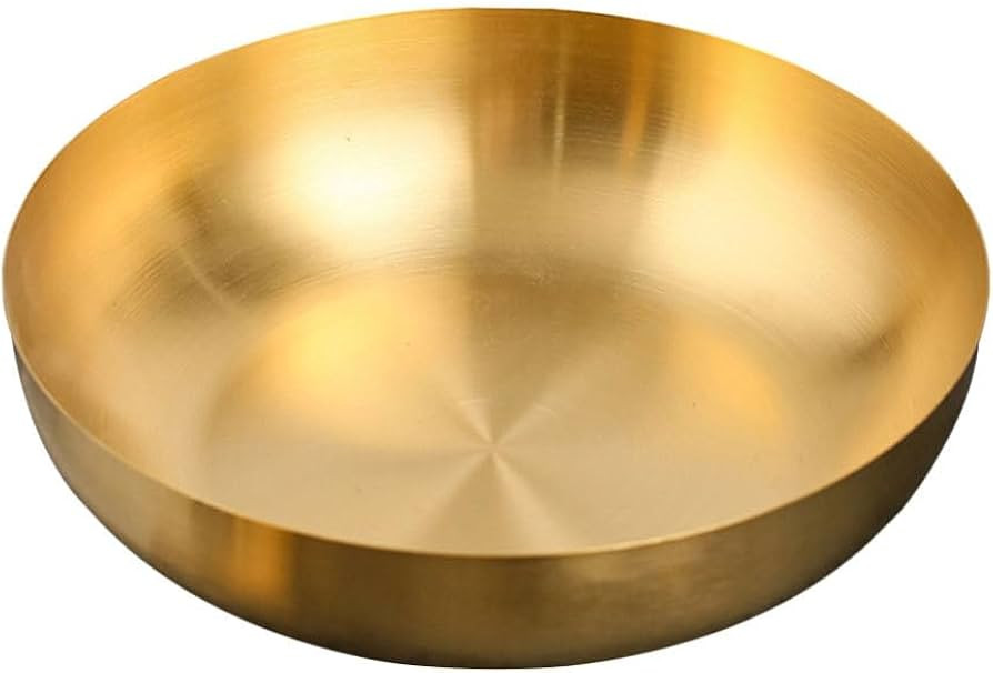 CALLARON 9.4" Stainless Steel Mixing Bowls - 75oz Gold Serving Bowl, Large Metal Decorative Bowl ... | Amazon (US)