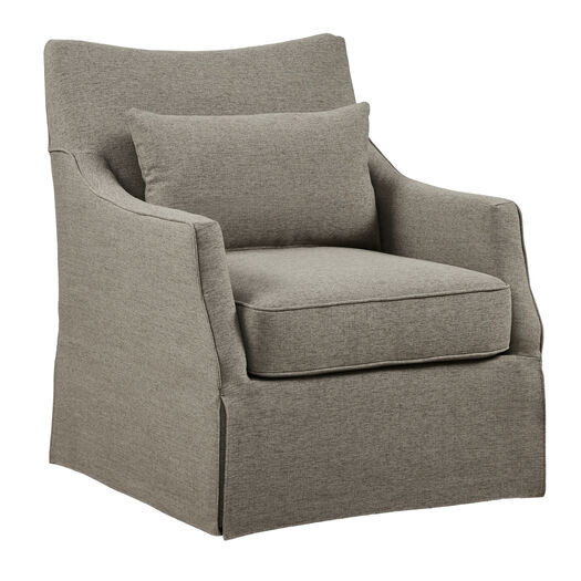 Morley Faux Slipcover Upholstered Swivel Chair by World Market | World Market