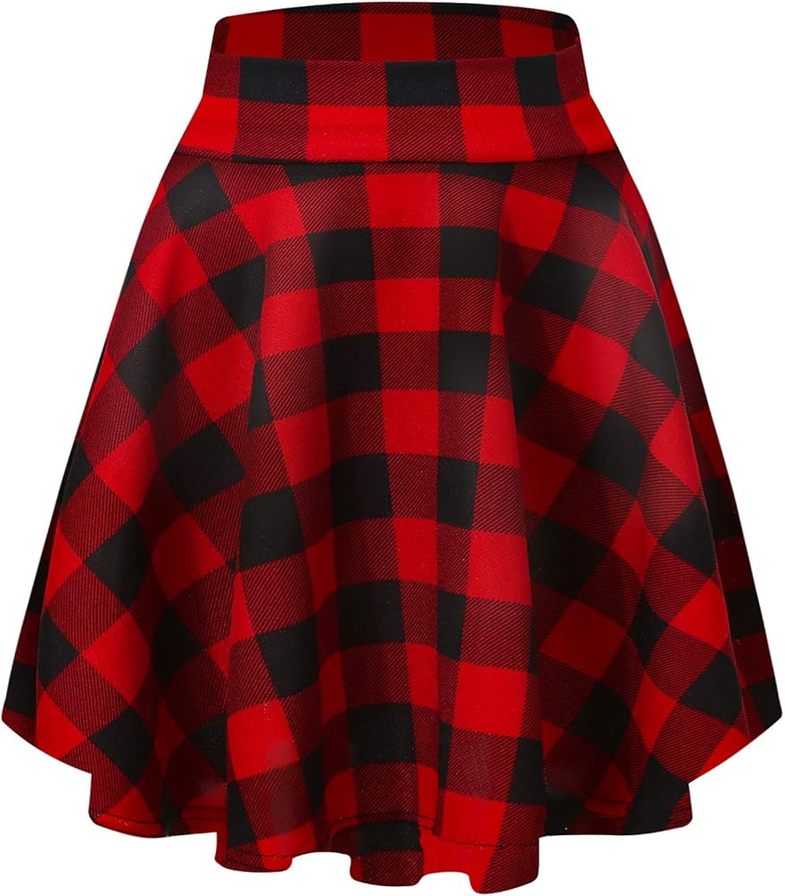 Urban CoCo Women's Basic Versatile Stretchy Flared Casual Mini Skater Skirt | Amazon (US)