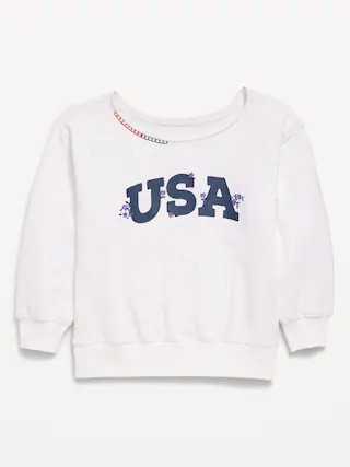 Oversized Off-Shoulder Graphic Tunic Sweatshirt for Girls | Old Navy (US)