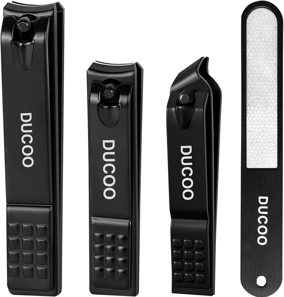 DUCOO Nail Clipper Set, 4 PCS Ultra Sharp Nail Clippers for Men, Women, Adults Toenail Fingernail... | Amazon (US)