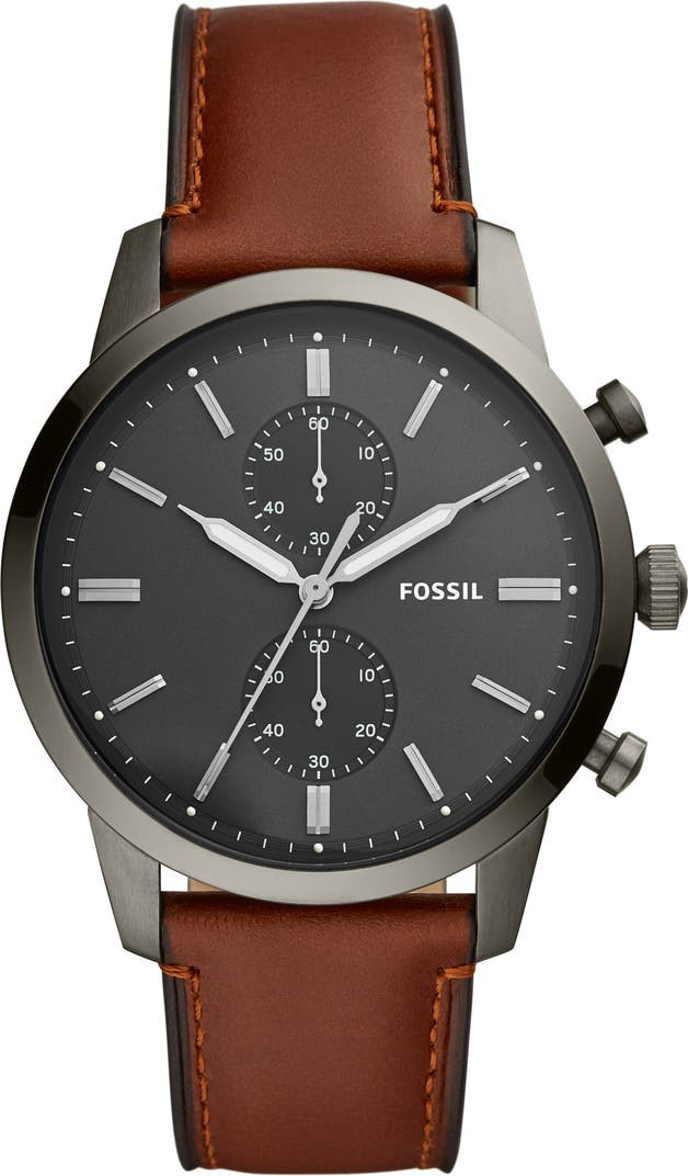 Townsman Chronograph Leather Strap Watch, 44mm | Nordstrom