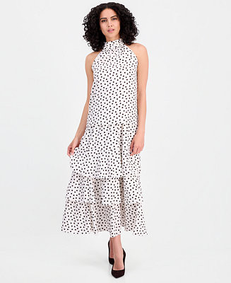Women's Polka-Dot Halter Top & Polka-Dot Pull-On Tiered Skirt | Macy's