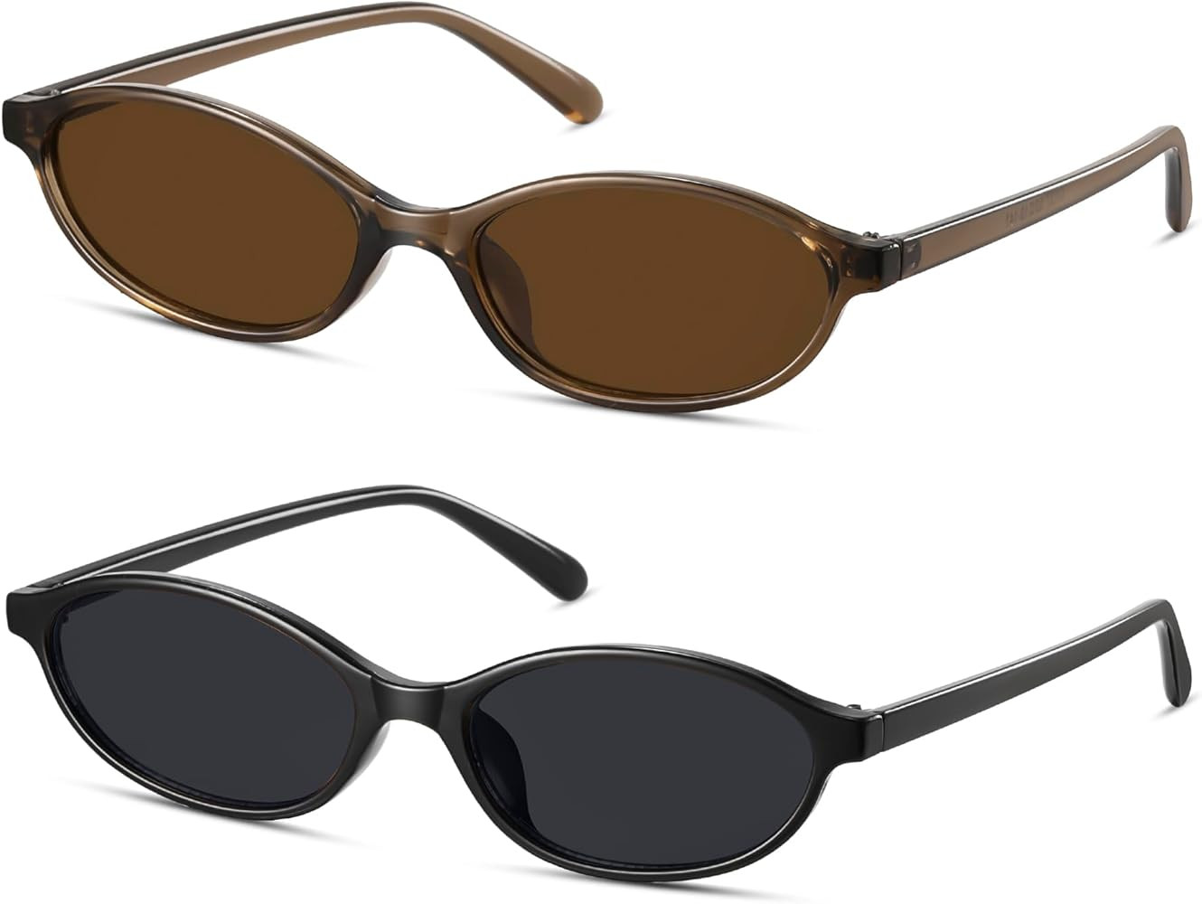 Retro Oval Sunglasses for Women Small Cat Eye Sun Glasses Womens Trendy Y2K Narrow Shades UV400 P... | Amazon (US)