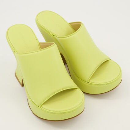 Green Leather Wedge Sandals | TK Maxx