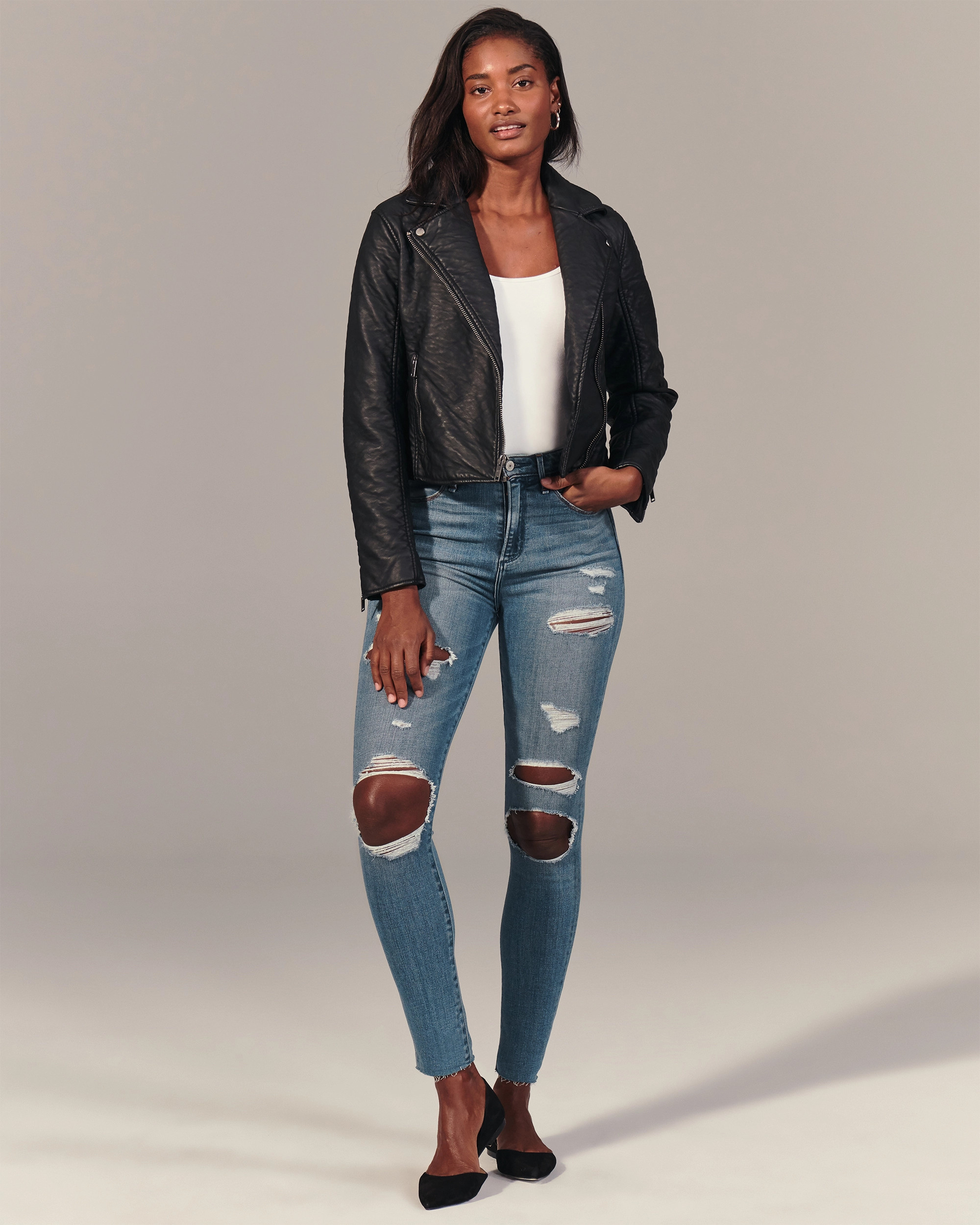 Curve Love High Rise Super Skinny Jeans | Abercrombie & Fitch (US)