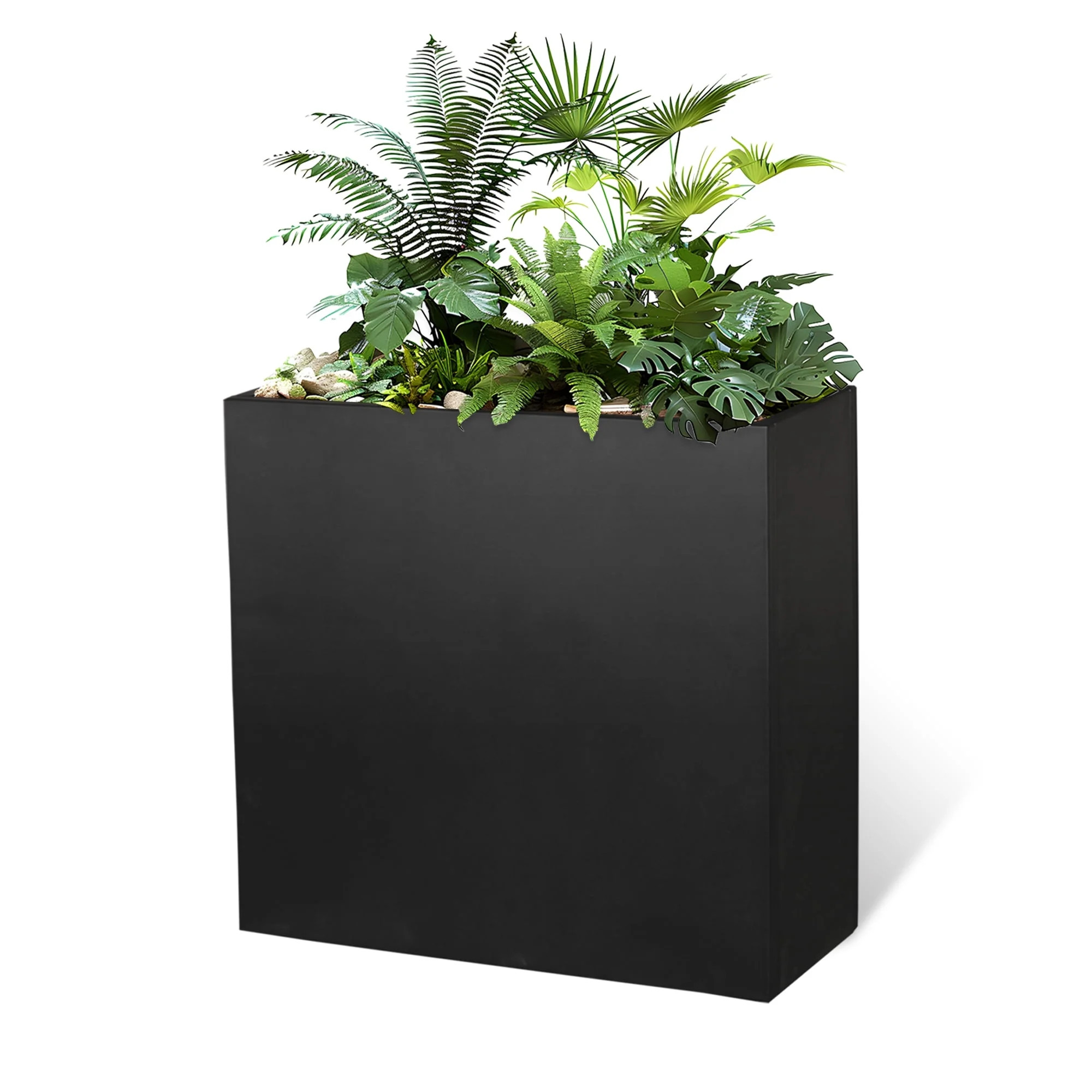 24"x10"x24" Rectangular Planter Pots with Drainage Holes Removable Shelf Metal Steel Large Garden... | Walmart (US)