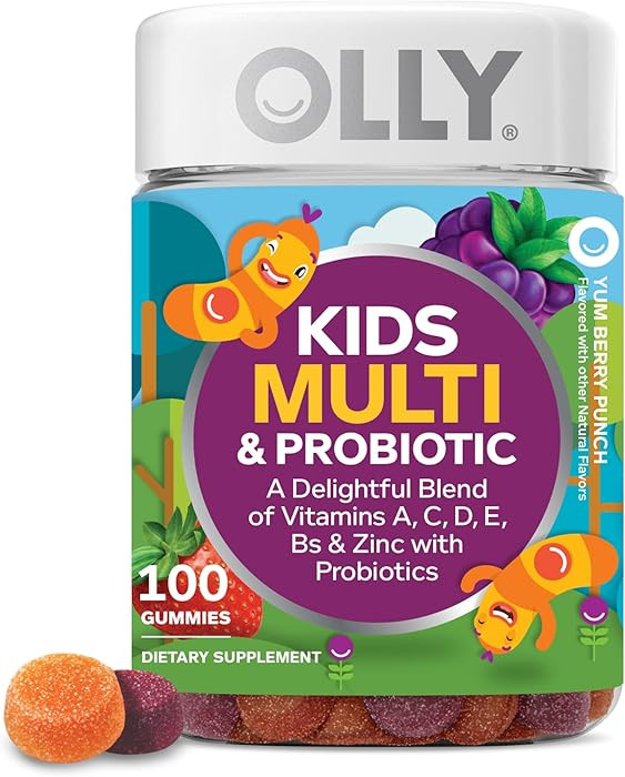 OLLY Kids Multivitamin & Probiotic Gummy, Digestive Support, Vitamins A, D, C, E, B, Zinc, Chewab... | Amazon (US)