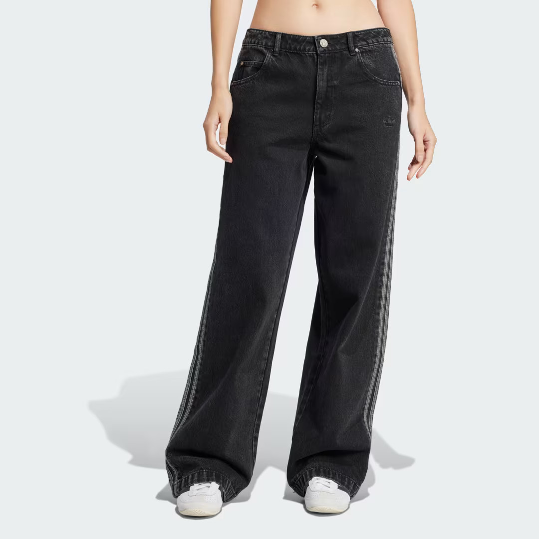 adidas Adicolor Denim 3-Stripes Track Pants True Black Denim 30/32 - Womens Originals Pants | adidas (US)