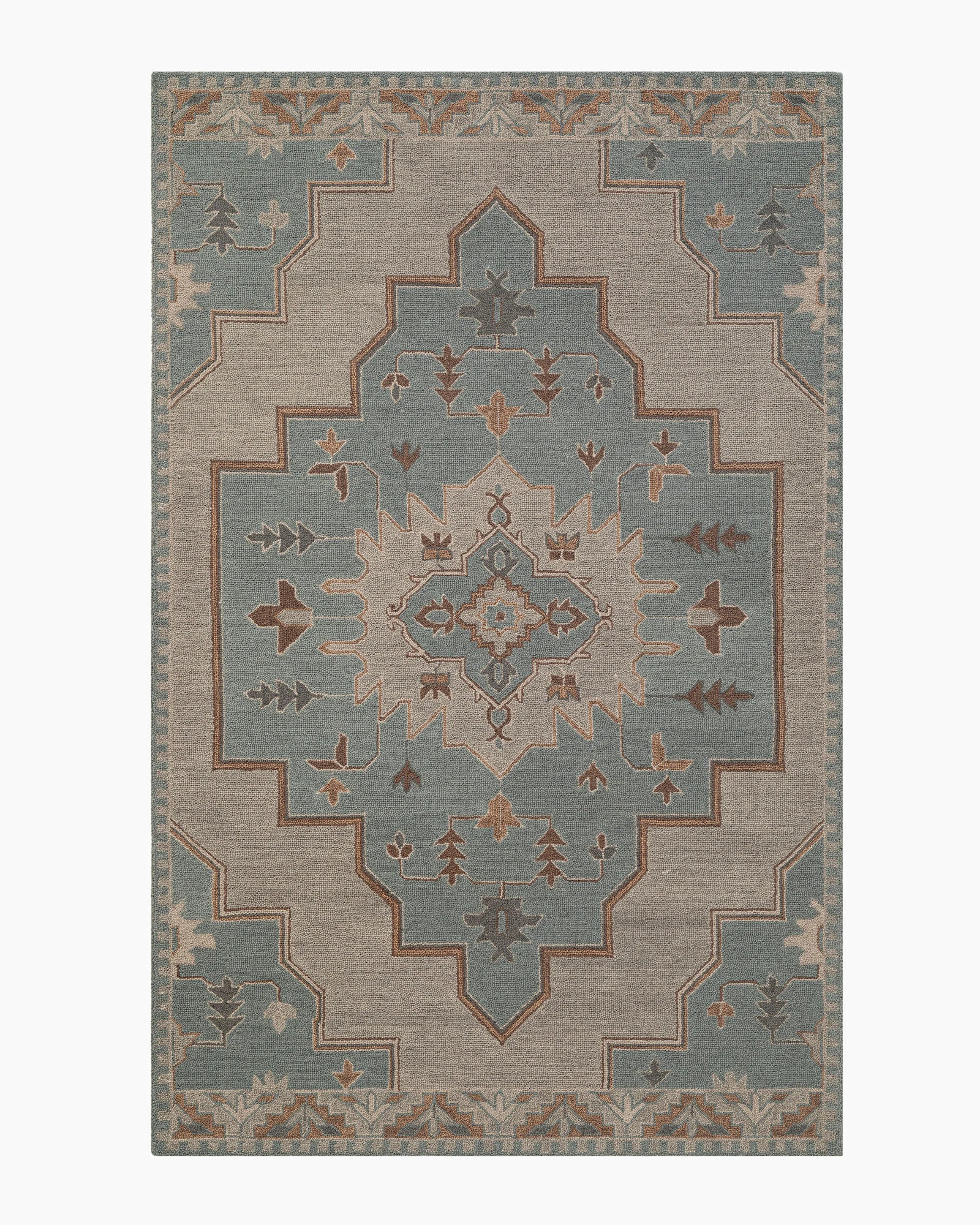 Quince Willa Wool Rug in Teal, Size 5' x 8' | Quince