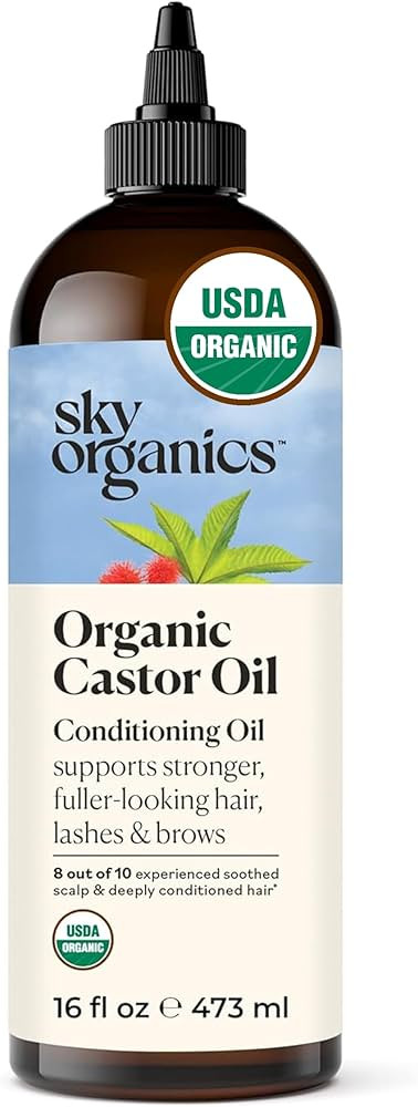 Sky Organics - Castor Oil Organic - Volumizing Hair Oil - Scalp, Lashes, Brows - Pure Castor Oil ... | Amazon (US)