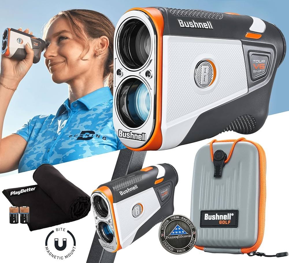 Bushnell Tour V6 Golf Rangefinder Bundle - PinSeeker with Visual JOLT, BITE Magnetic Mount - Incl... | Amazon (US)