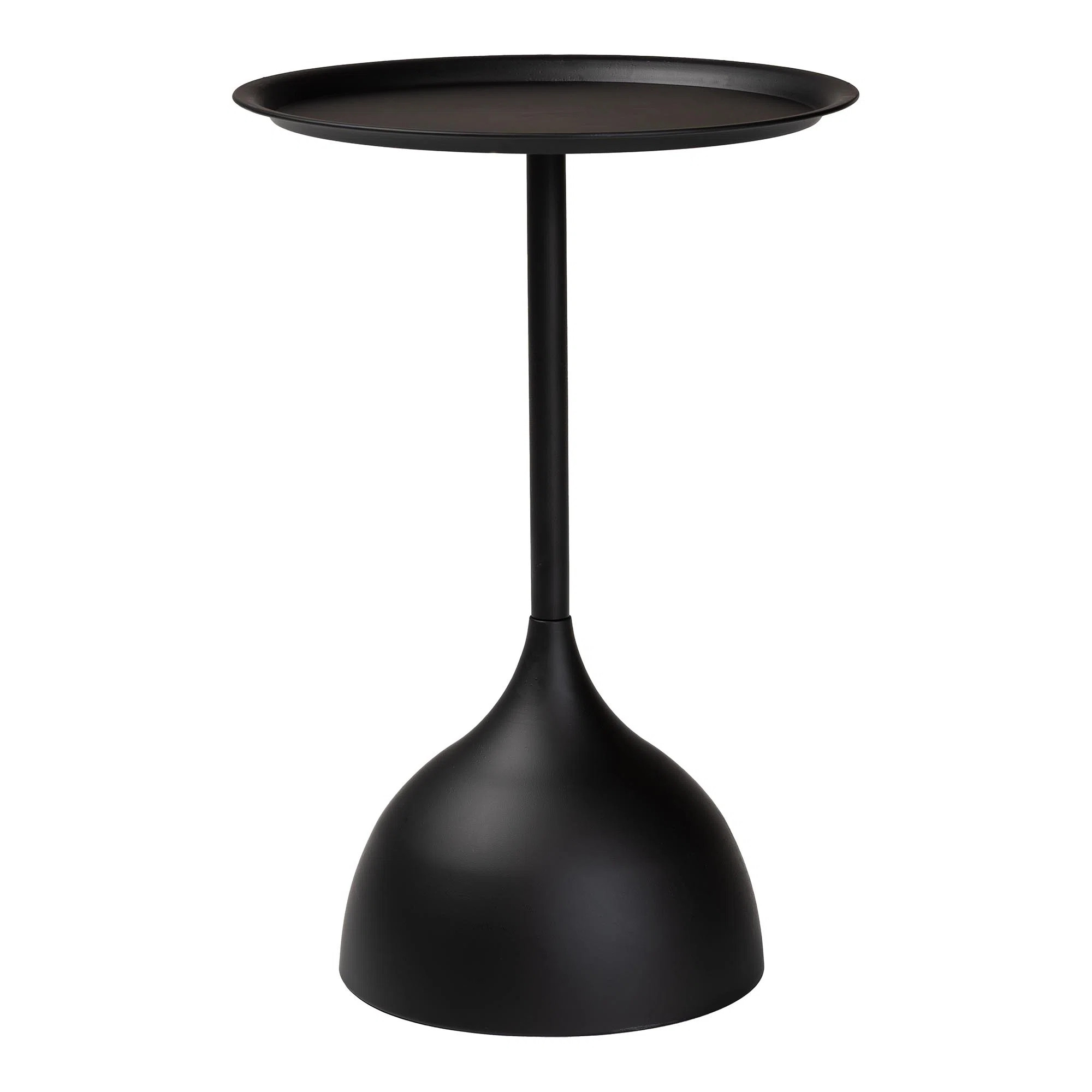 Ebern Designs Baxton Studio Webb Black Metal Pedestal Side Table – Modern Accent Table With Rou... | Wayfair North America
